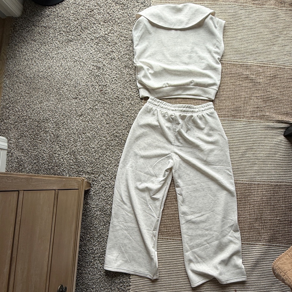 Cream Two-Piece Lounge Set - Picture 2 of 2